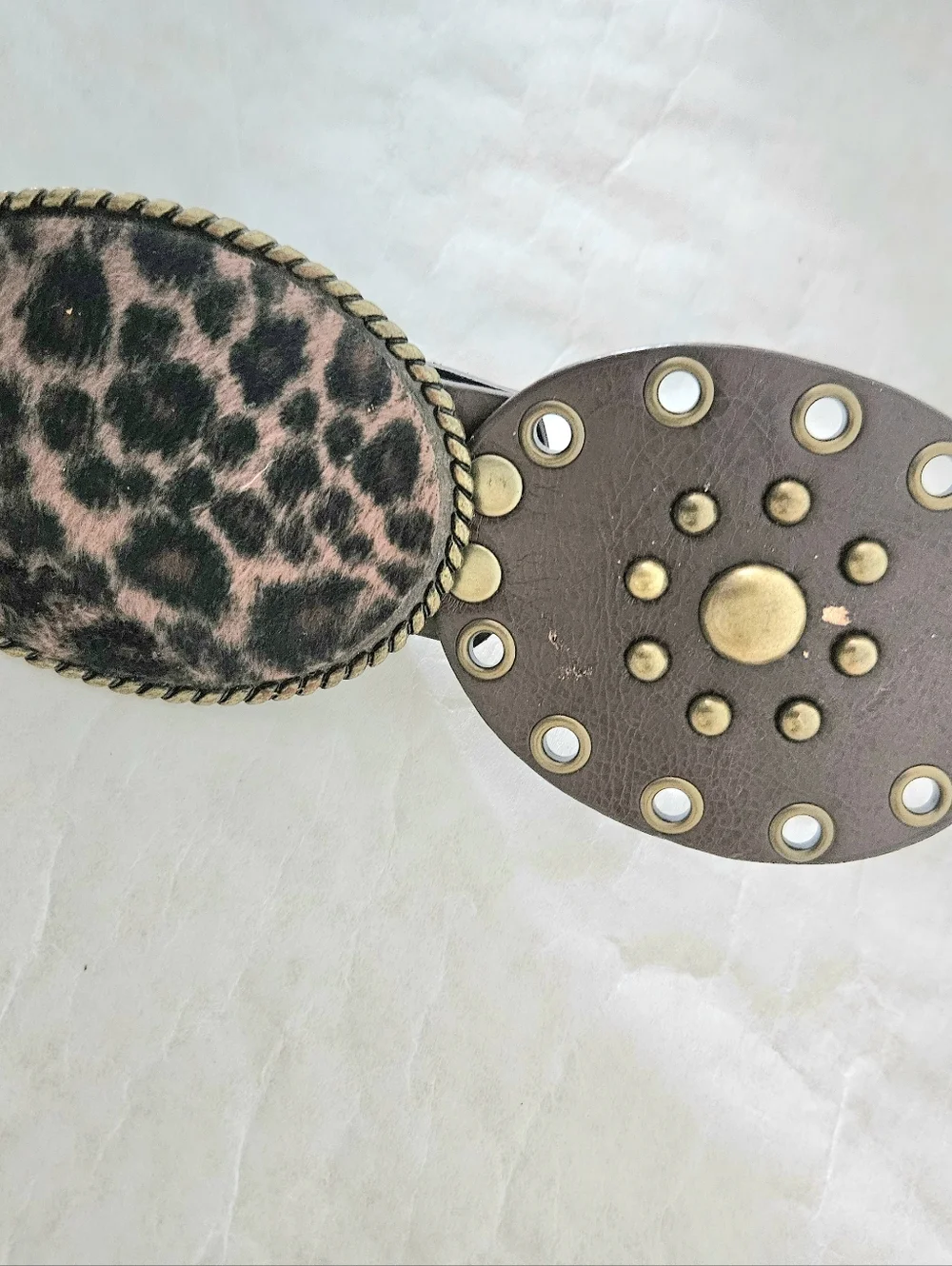 Western Belt Animal Hair Insets Rhinestones